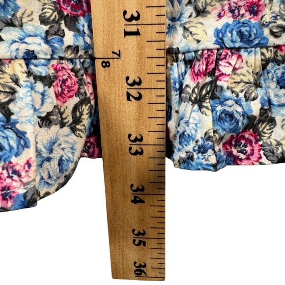 Nasty Gal Floral‎ Puff Sleeve Ruffle Hem Mini Dress Blue Pink Women's 6 NWT - Picture 11 of 11